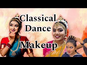 Indian Classical Dance Makeup Tutorial | Kuchipudi Bharatanatyam Andhranatyam Makeup and Hairstyle