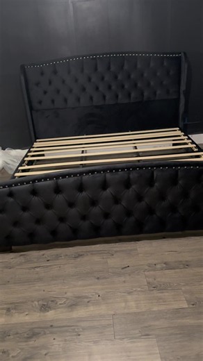 POV: you wanted your bedroom to look expensive without paying designer furniture prices 😍 This velvet king-size bed frame completely changed the room. The tall wingback headboard is EVERYTHING 🖤 #KingSizeBedFrame #VelvetBedFrame #BedroomMakeover #BedroomDecor #TikTokShopFinds