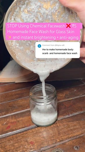 STOP Using Chemical Facewash ₹5 Homemade Face Wash for Glass Skin #antiaging #glassskin #facewash