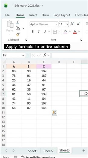 Apply formula to entire column in Excel ✔️ #exceltips #microsoftexcel