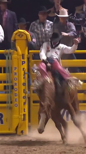 The 2025 Bareback Horse of the Year, Lunatic Heaven, owned by Brookman Rodeo, took cowboys to the No. 1 spot on both trips out at this year’s NFR, proving to be the most dominant bareback horse in the game! 🔥 | CowboyChannel