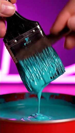 #asmr #relax paint colors -Paintbrush with aqua paint
