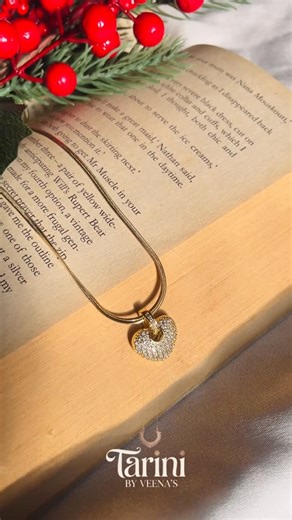 Tarini Jewels✨ on Instagram: "GOLDEN LOVE PENDANT CHAIN💛 A delicate gold-toned chain featuring a sparkling heart-shaped pendant studded with tiny stones . . #tarinibyveenas #heartpendent #18kgoldjewelry #antitarnishjewelry #simpleoflove❤❤❤❤ #elegent"