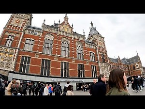 CENTRAAL STATION AMSTERDAM: Classic European Train Station! (4K)