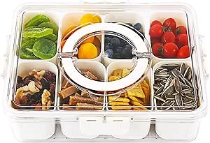 Divided Serving Tray with Lid and Handle