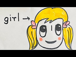 How to draw a girl using the word "girl"