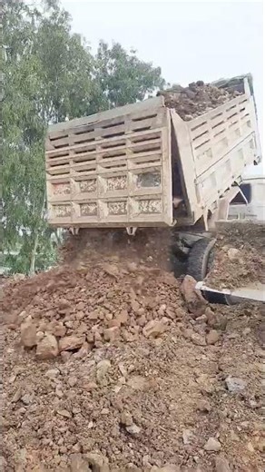 5TN Unloading Stone Land #Building Road #shorts3647