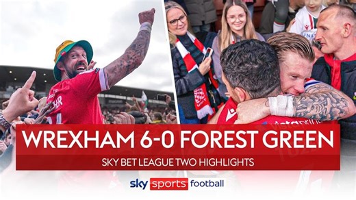 Wrexham 6-0 Forest Green: Paul Mullin strikes twice to send Dragons into League One