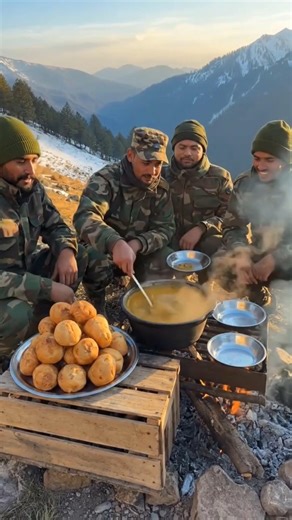 Kashmir ki Wadiyon Mein daal bati khane ka maja | Fouji Life 🇮🇳 #armymotivation#shortsfeed #shorts
