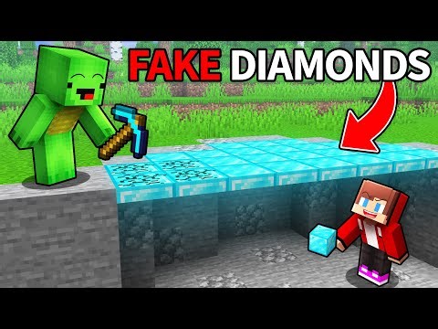 JJ Use FAKE Diamonds To TROLL Mikey - Minecraft Maizen