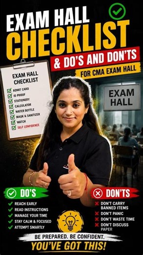 CMA Students Must Watch! 🚨Exam Hall Rules & Checklist #cmasaarthi #shorts #cmainter