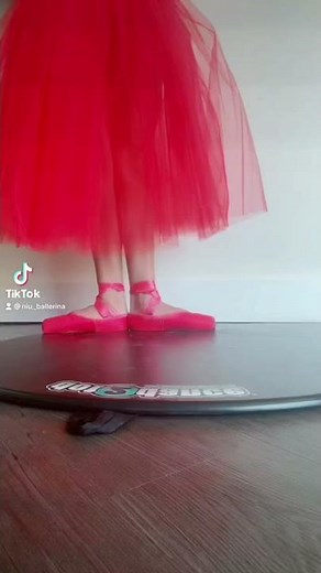 Ballerina Wearing Red Pointe Shoes & Tutu! TikTok Ballet Video!