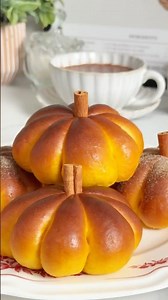 Soft and Fluffy Pumpkin Shaped Dinner Rolls