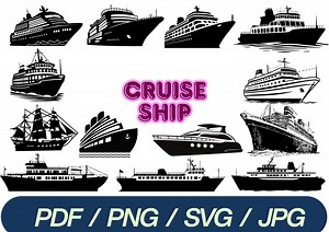Cruise Ship SVG Bundle | Yacht & Ocean Liner Clipart (instant Download) - Etsy