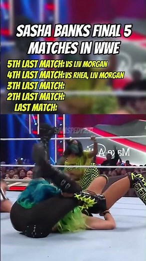 Sasha Banks Final 5 Matches In WWE #wwe #prowrestling