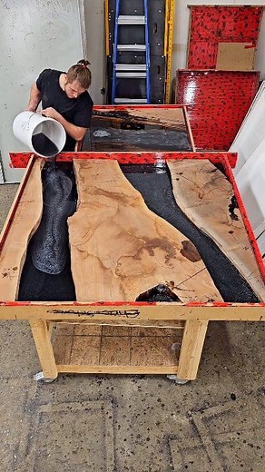 2K views · 16 reactions | The "Black Lava" Dining Table  Love seeing what we can create with #Epoxy #woodworking #art #furniture #custommade Follow the link on our page for a table quote  | Backyard Resin | Facebook