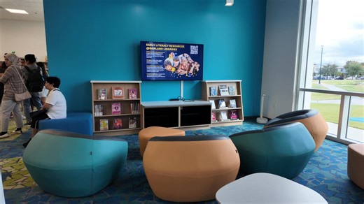 In case you missed it, the new West Garland Library, 3921 W. Walnut St., opened on Saturday, Oct. 25. West Garland Library is a colorful facility with vibrant glass, high windows and bold lines — opened as a replacement for the aging Walnut Creek Branch Library. It nearly doubles the space Walnut Creek offered in service to the area. | City of Garland, Texas Government