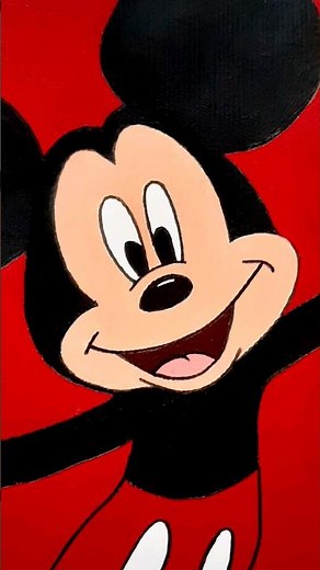 How To Paint Mickey Mouse Step By Step🤫😍| Drawing Disney Characters | Acrylic painting for beginners