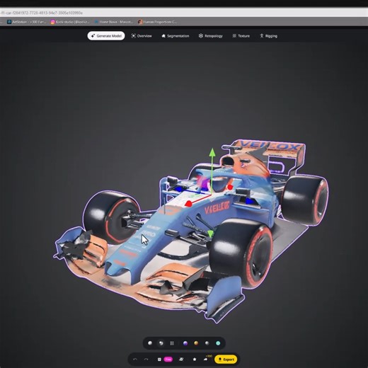 Marcus Kiogora 🇰🇪 on Instagram: "Experiment 2. Prompt: F1 Car Results: Dense triangulated mesh. Low quality textures, does not really look like an F1 car. Review: Downloading or buying an F1 model is standard workflow."