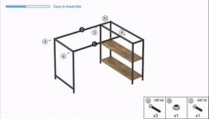 47 INCH Small L Shaped Computer Desk with Storage Shelves, Sturdy Corner Desk for Small Space Bedroom, Home Office Desks with Monitor Stand Study Writing Workstation PC Table, Easy to Assemble, Gray