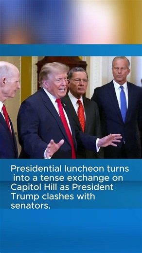 Presidential luncheon turns into tense exchange on Capitol Hill as Trump clashes with senators