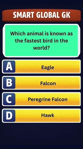 Which animal is known as the fastest bird in the world | SmartGlobalGK | GK Quiz