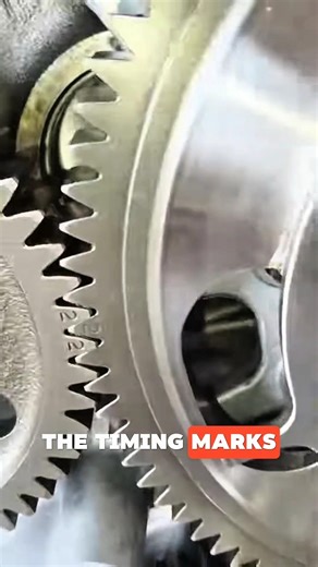 Here's how to assemble timing marks on engine gears #mechanic #engineering