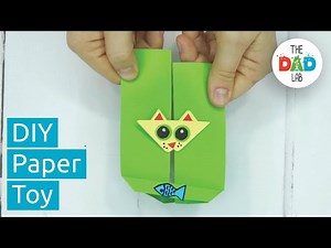 How to Make a Simple Paper Craft Toy | Cat is Catching a Fish - Videos For Kids
