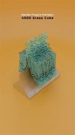 Blender Satisfying 1 to 4,000 Glass Cubes Gravity Loop! #blender #satisfyingvideo #animation