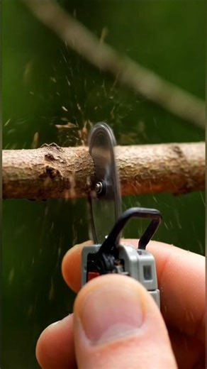 Tiny Chainsaw Cutting Dry Branch 🌿 | Satisfying ASMR