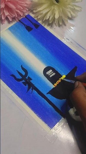 🕉️🔥✨ Beautiful Shivling Drawing with Soft Oil Pastels | Easy Lord Shiva Art Tutorial