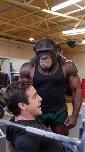[Seedance 2.0] Chimpanzee Barbell Bench Press大猩猩推胸