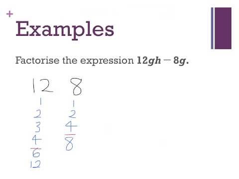 Year 8: Factorising