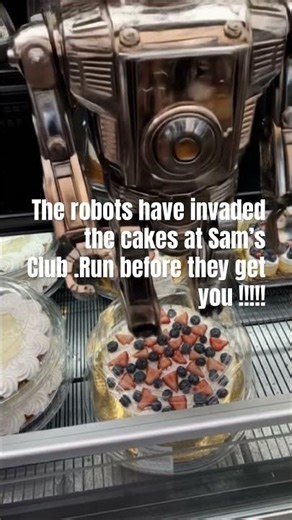 Robots have invaded the cakes. Run!!!