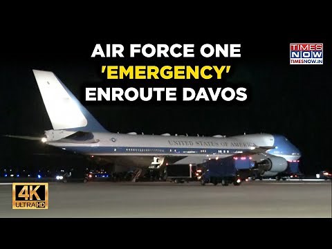 Air Force One 'Emergency' | Trump's Plane Returns | What Happened? | WEF 2026 Davos | 4K | Raw Video