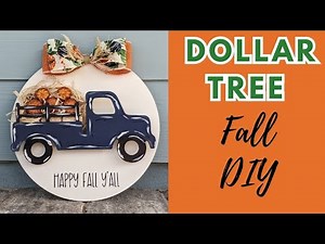 DOLLAR TREE FALL DOOR HANGER | Easy Fall DIY