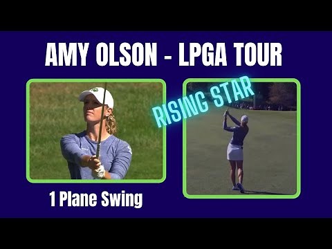 Amy Olson Golf Swing Analysis ( 1 Plane Swing - Super Accurate )