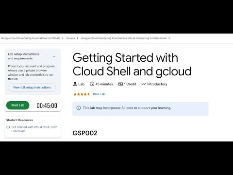 Lab 2 - Getting Started with Cloud Shell and gcloud | 01 Google Cloud Computing Foundations