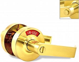 ADA Door Lock with Indicator in Satin Brass - Right-Handed | VIZILOK®