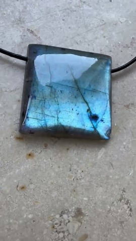 Labradorite Pendant, Rectangular, 24 Mm, Natural Stone With Band, Beautiful - Etsy