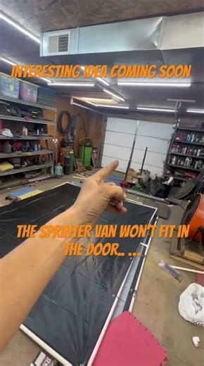 DIY garage extension PVC sprinter won’t fit…. But it will Now ￼