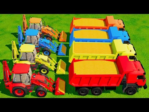 Excavation Work with Colorful JCB Backhoe Loaders | Farming Simulator 22