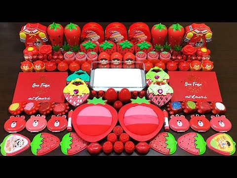 RED Slime ! Mixing Random into GLOSSY Slime ! Satisfying Videos #144