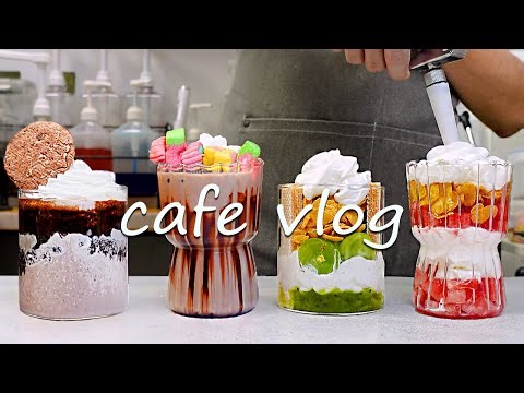 🍇Cafe Vlog Collection/Sweet & Fresh! It’s Fruits Parfait Day🥝Cafe Vlog/ASMR/카페브이로그/no bgm