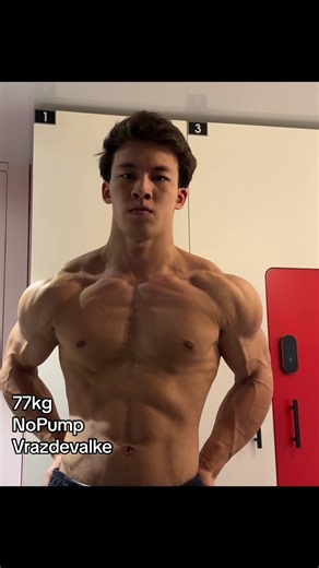 Bodybuilding Showcase: Young Male Flexing Muscles