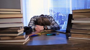 Student Fell Asleep During Exam Preparation Stock Footage SBV-312502531 - Storyblocks
