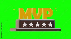MVP Most Valuable Player trophy animation with green screen background