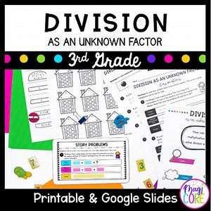 Relating Multiplication and Division 3rd Grade Math 3.OA.B.6 Worksheet Activity