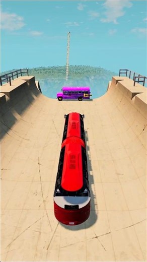 Mini Pink Bus Vs Rad Capsule Bus 😱| #beamngdrive #shorts #automobile