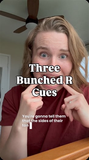 Sarah | M.A. CCC-SLP on Instagram: "Cues I give in speech therapy to help kids produce the bunched R sound! Different cues work for different kids, so it’s good to have a handful in your back pocket to use! Here are three different strategies you can use to teach kids how to say the r sound!"